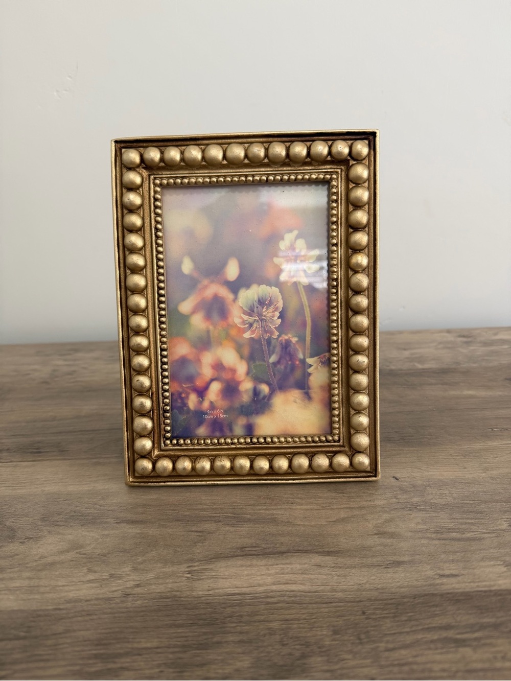 Isaac Jacobs Gold Beaded 4x6 Picture Frame